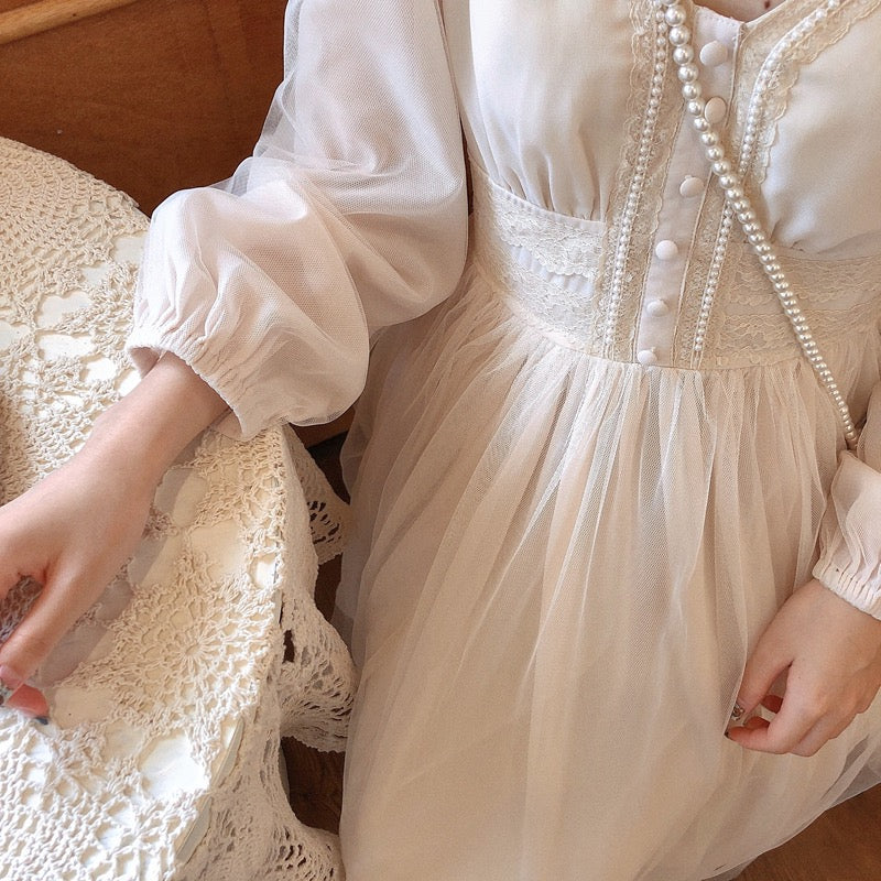 Field Of Dreams Midi Dress (Cream)