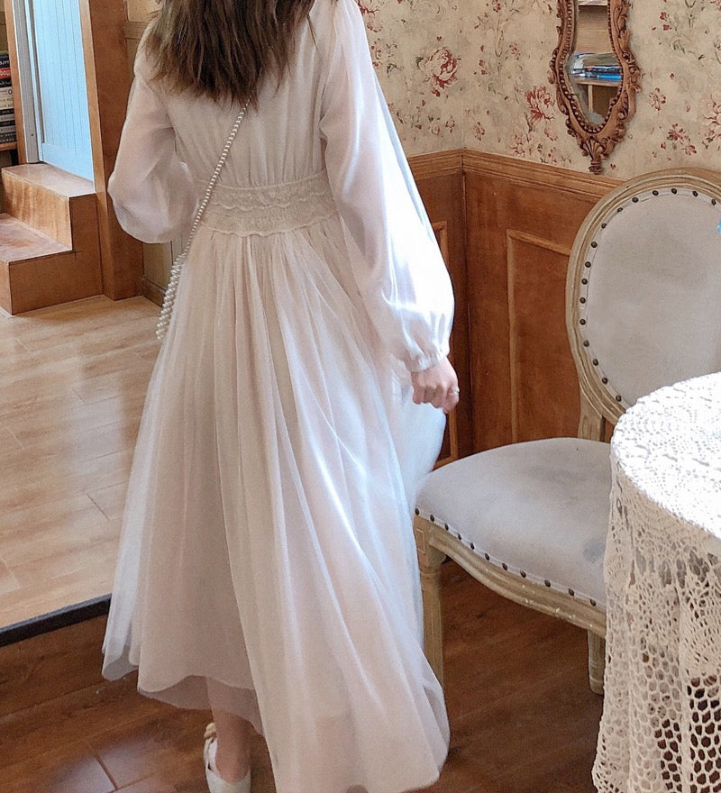 Field Of Dreams Midi Dress (Cream)