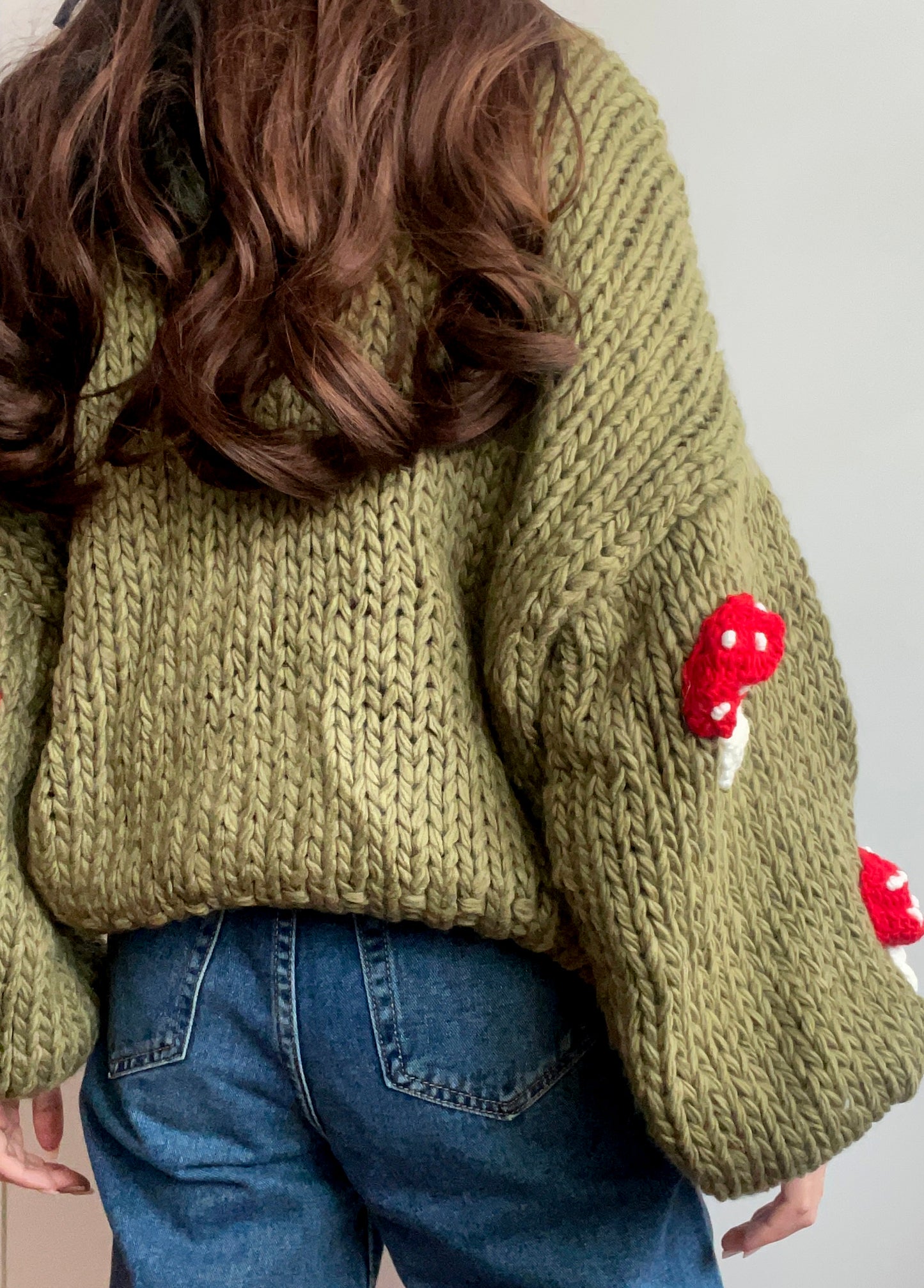 Chunky Mushroom Cropped Cardigan (2 Colors)