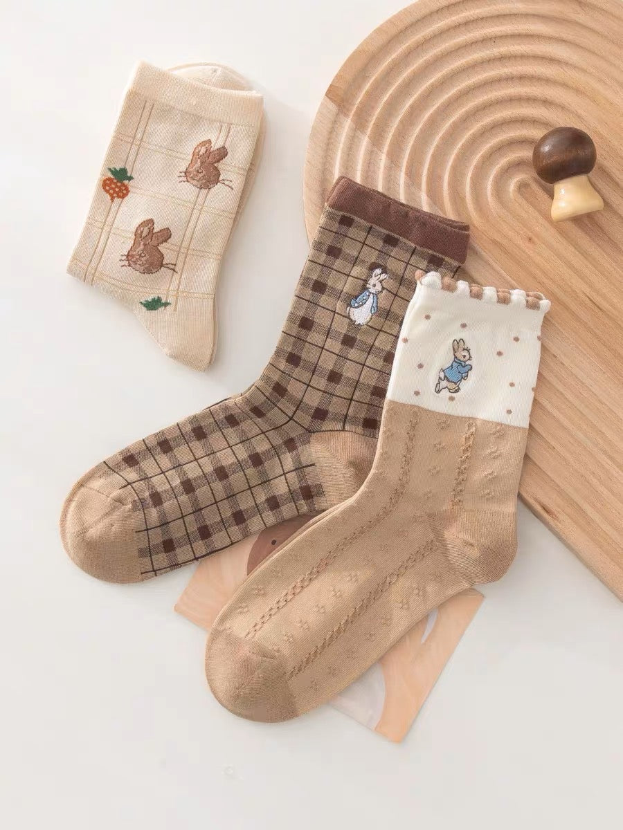 Peter Rabbit Sock Set (Brown)