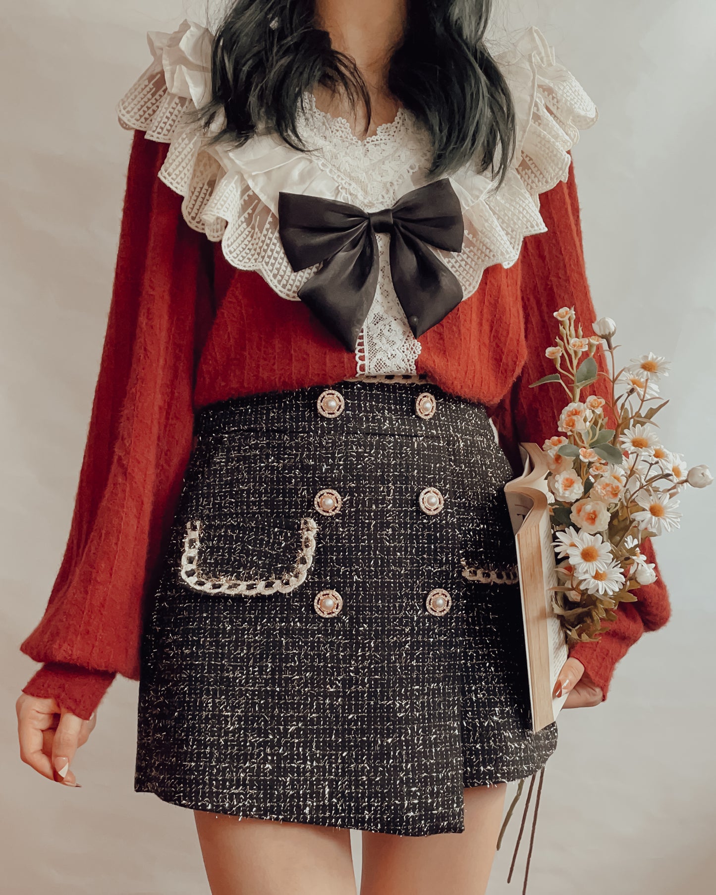 Ruffle Lace Sweater (2 Colors)