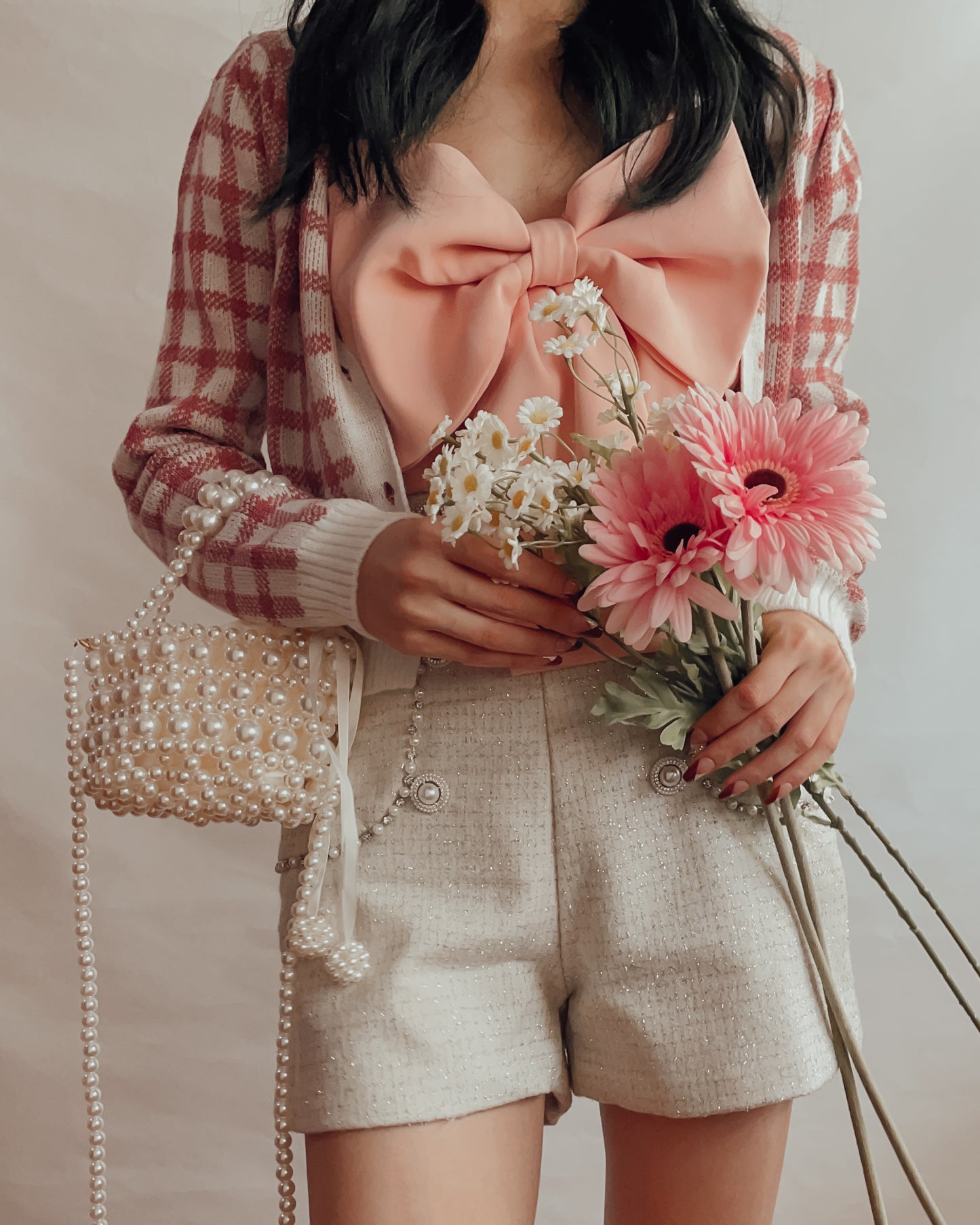 Cropped Gingham Cardigan (5 Colors)