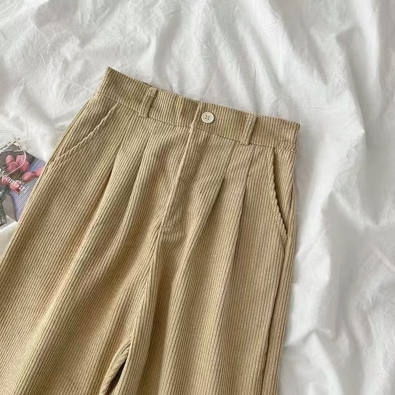 Pleated Corduroy Pants (4 Colors)