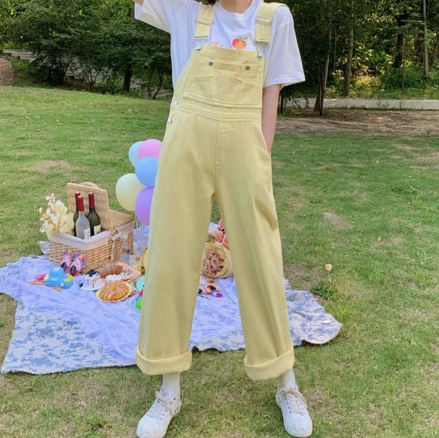 yellow denim overall dress Cute mustard yellow overall dress! I loved it but my