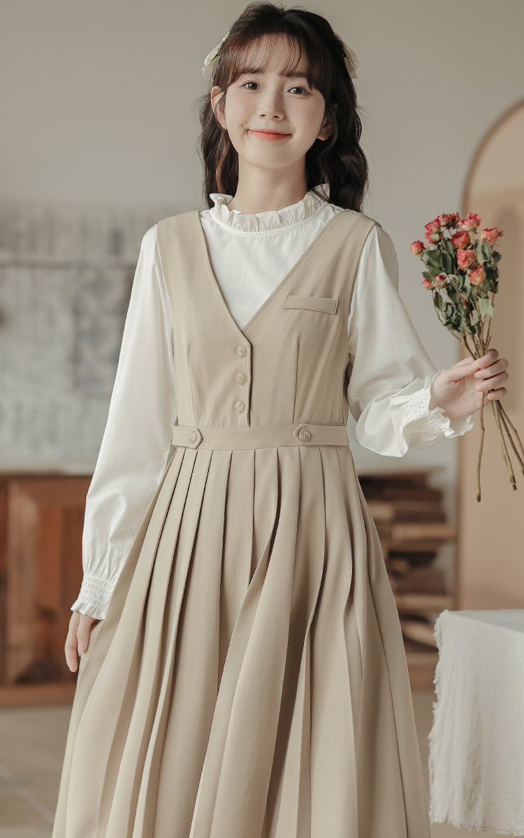 Journalist Midi Pinafore Set (2 Colors)