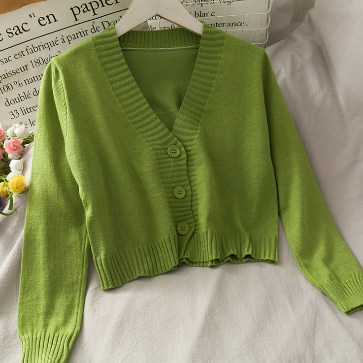 Basic Cropped Cardigan (8 Colors)