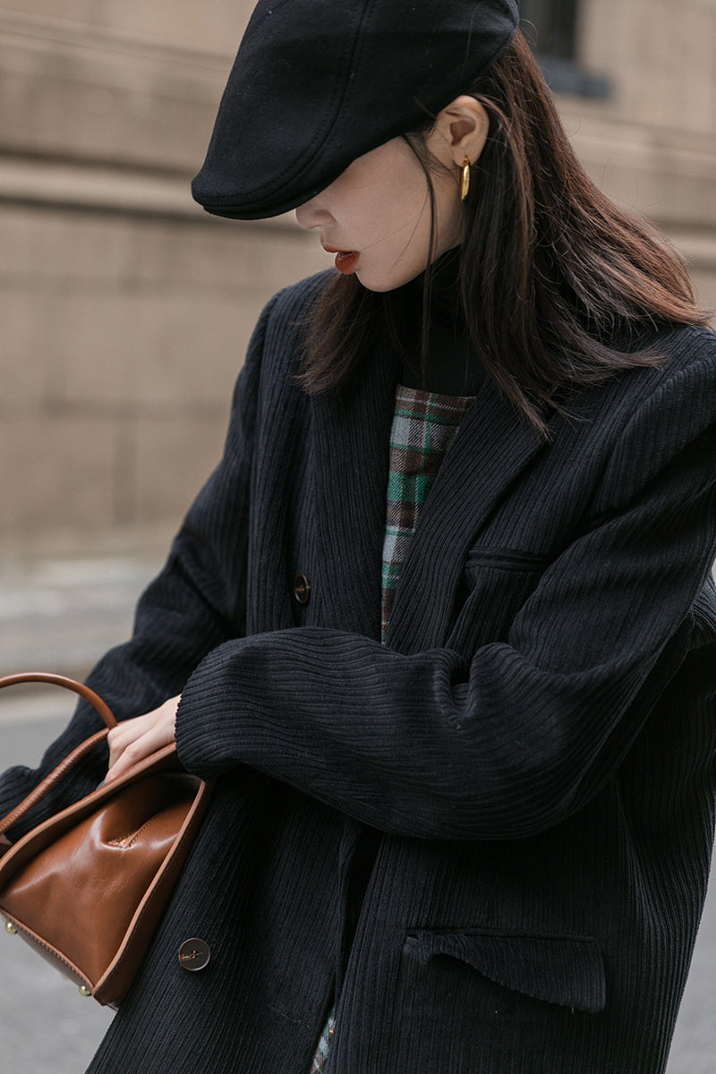 Corduroy Double Breasted Blazer Jacket (7 Colors)
