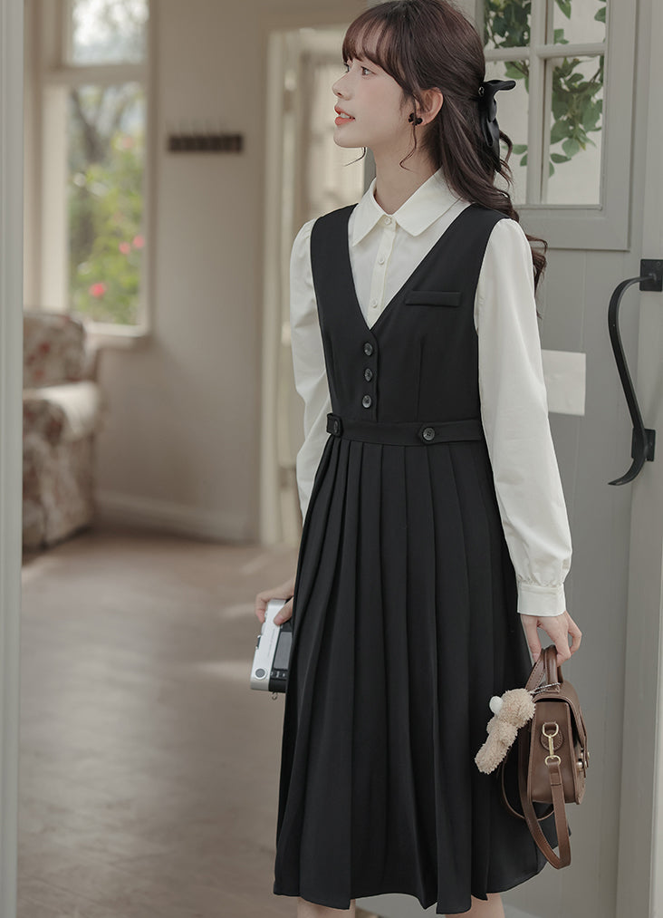 Journalist Midi Pinafore Set (2 Colors)