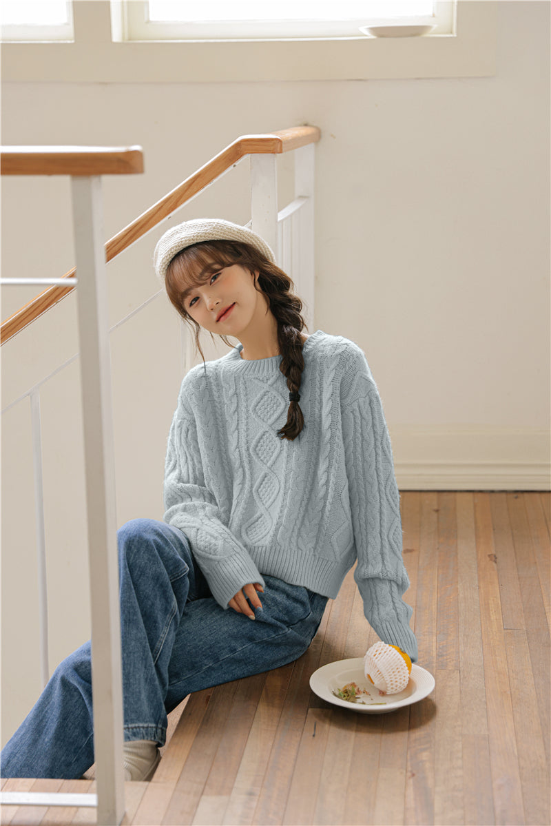 Basic Cable Knit Sweater (6 Colors)