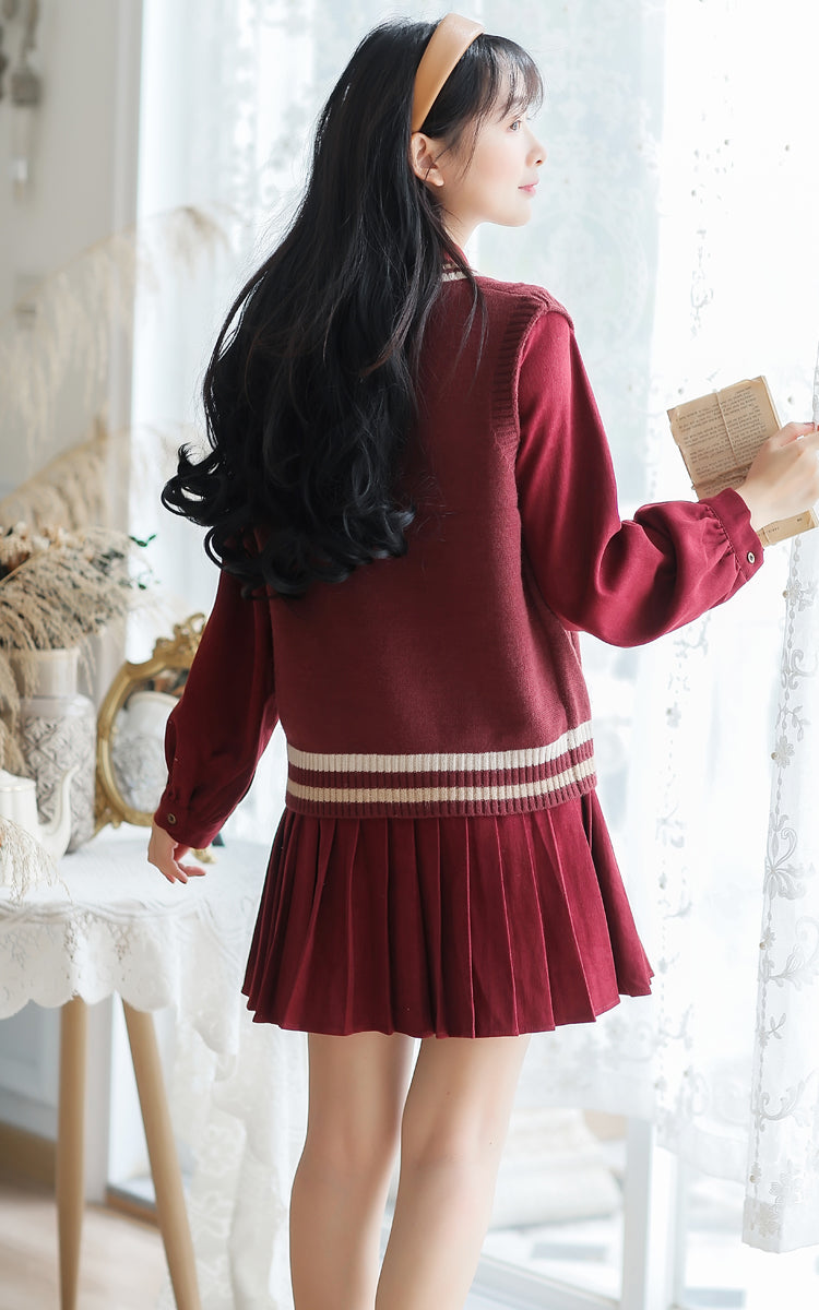 Prep School Vest & Dress Set (3 Colors)