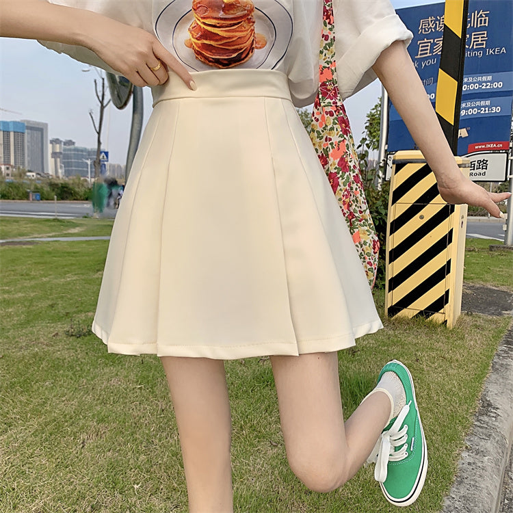 Half Pleated Mini Skirt (4 Colors)