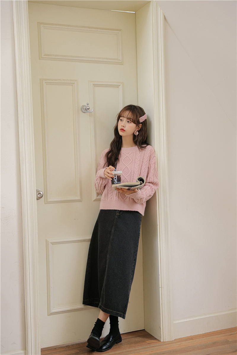 Basic Cable Knit Sweater (6 Colors)