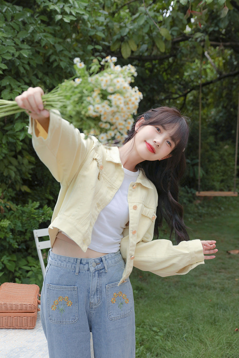 Sunny Days Denim Jacket (Yellow)
