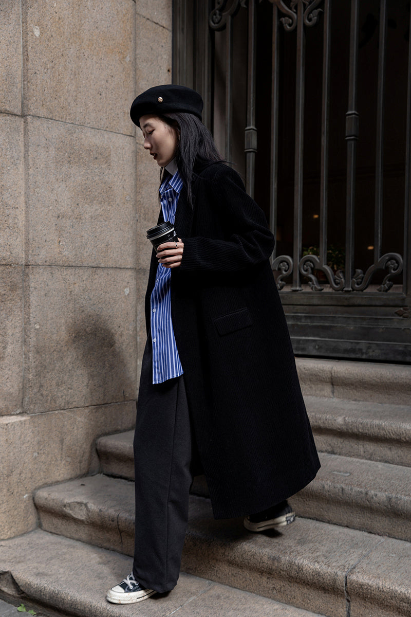 Corduroy Double Breasted Coat (3 Colors)
