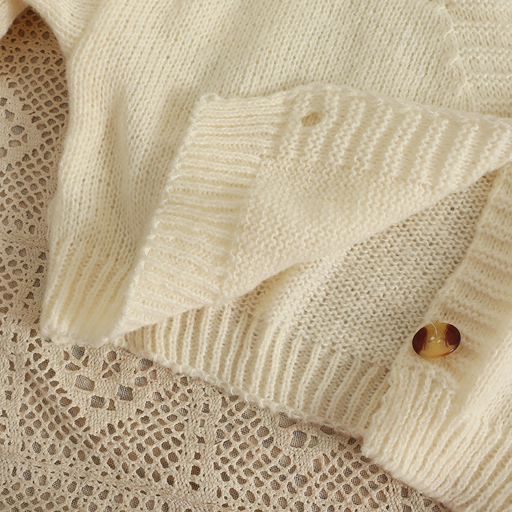 Daisy Pom Pom Cropped Cardigan (2 Colors)