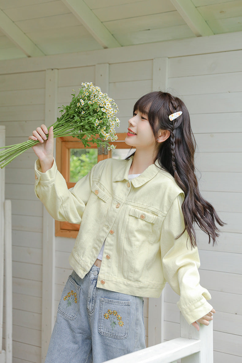 Sunny Days Denim Jacket (Yellow)