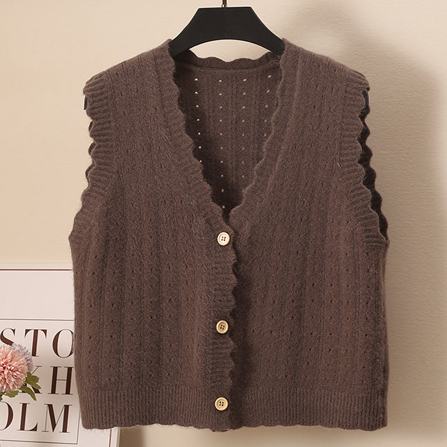 Scallop Trim Vest (10 Colors)