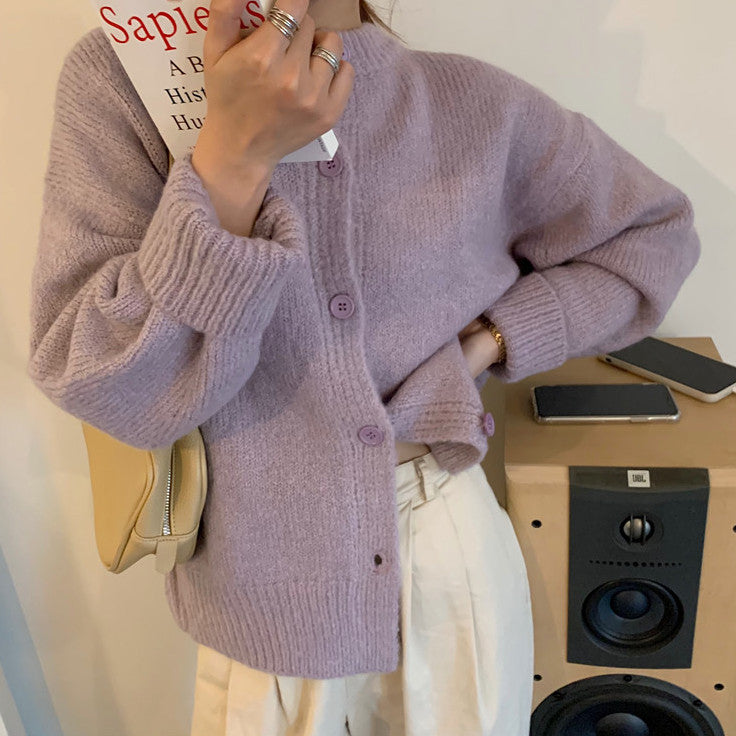 Pastel Round Neck Cardigan (4 Colors)