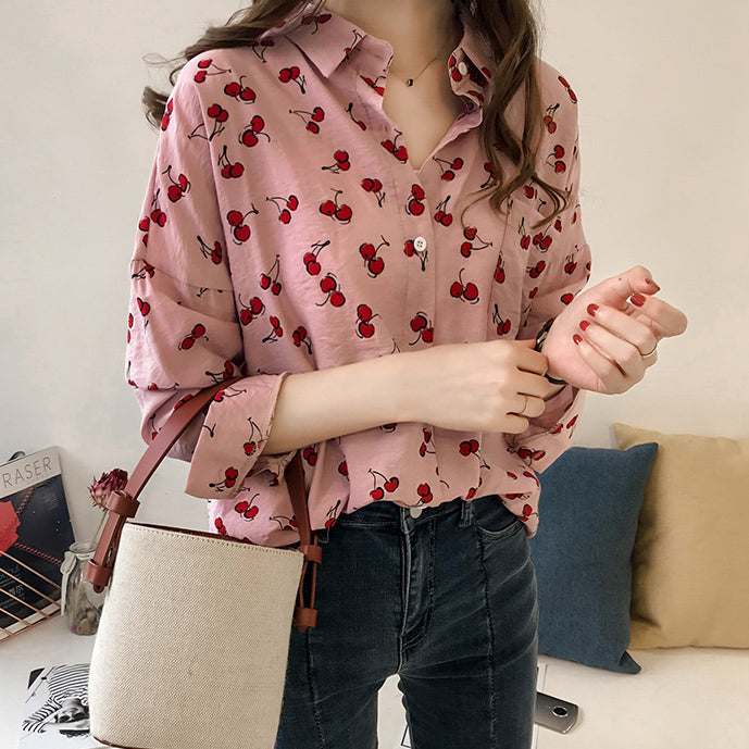 Cherry Button Up Shirt (2 Colors)