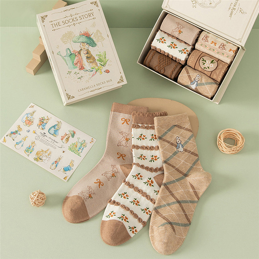 Peter Rabbit Socks Gift Box (Brown)