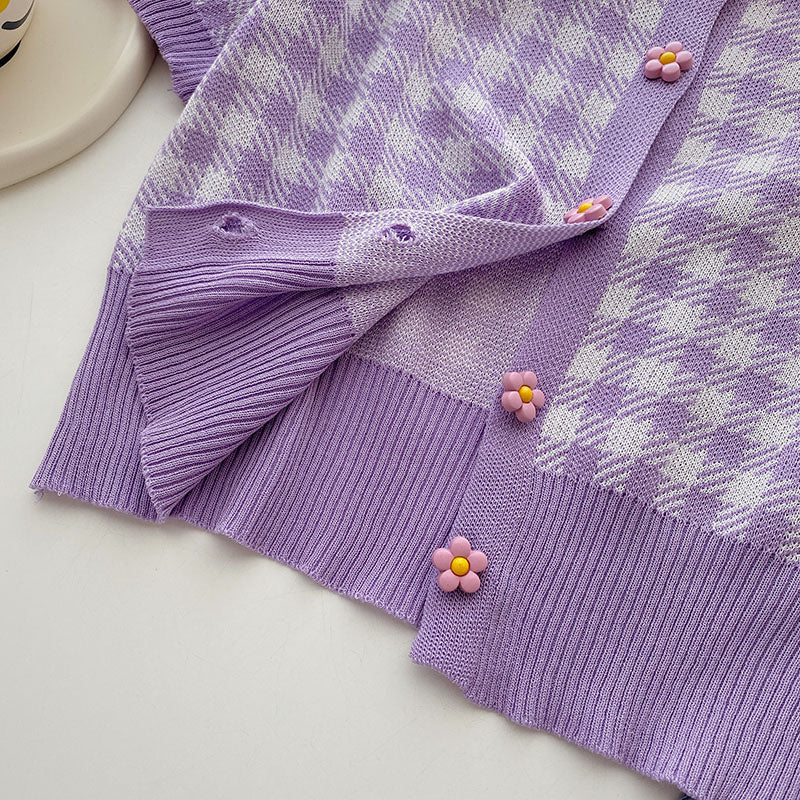 Daisy Gingham Cropped Polo Shirt (2 Colors)