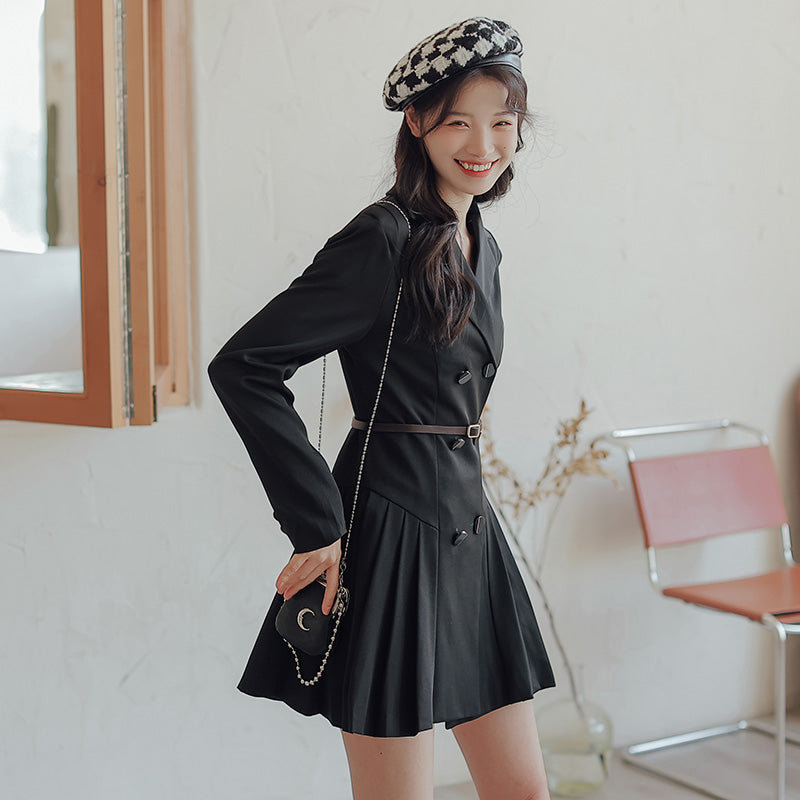 Chic Days Mini Blazer Dress (Black)