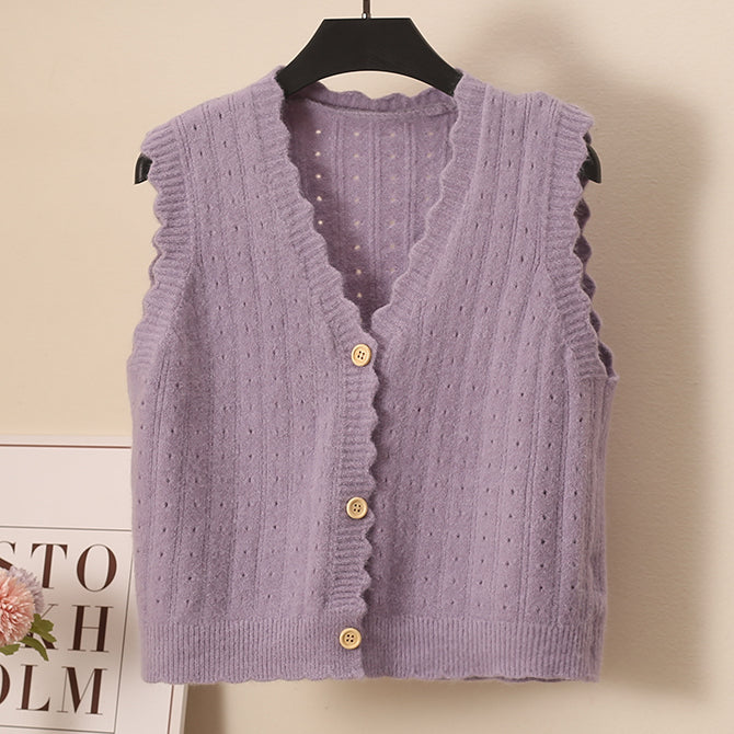 Scallop Trim Vest (10 Colors)