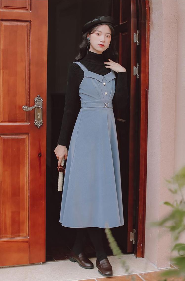 Corduroy Pearl Cami Midi Dress (2 Colors)
