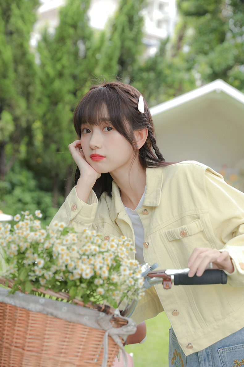 Sunny Days Denim Jacket (Yellow)