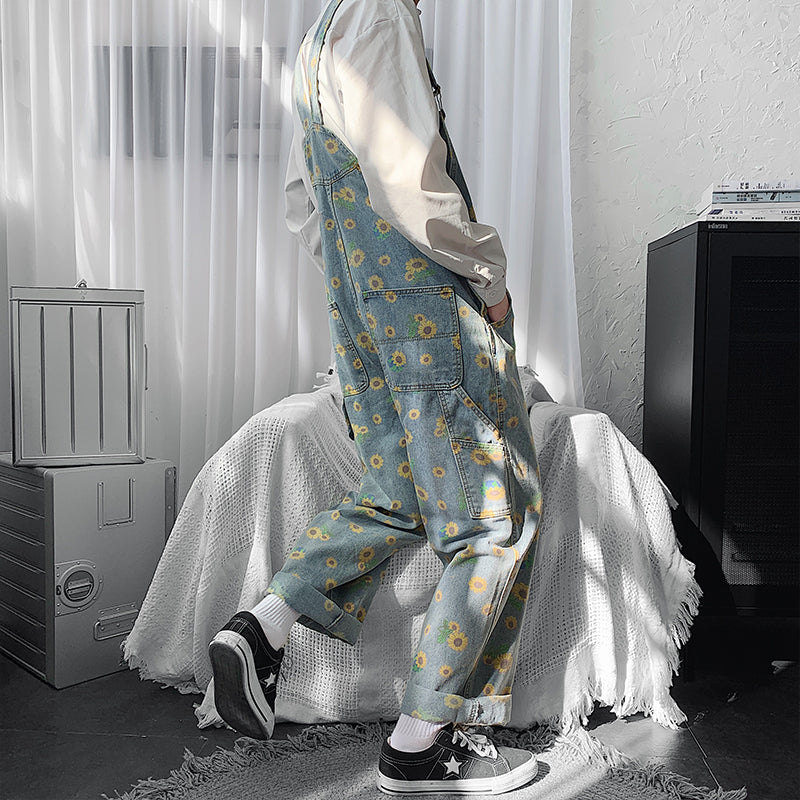 Sunflower Denim Overalls (Light Blue)
