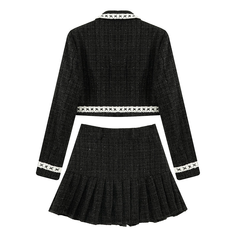 Simple Chic Tweed Set (Black)