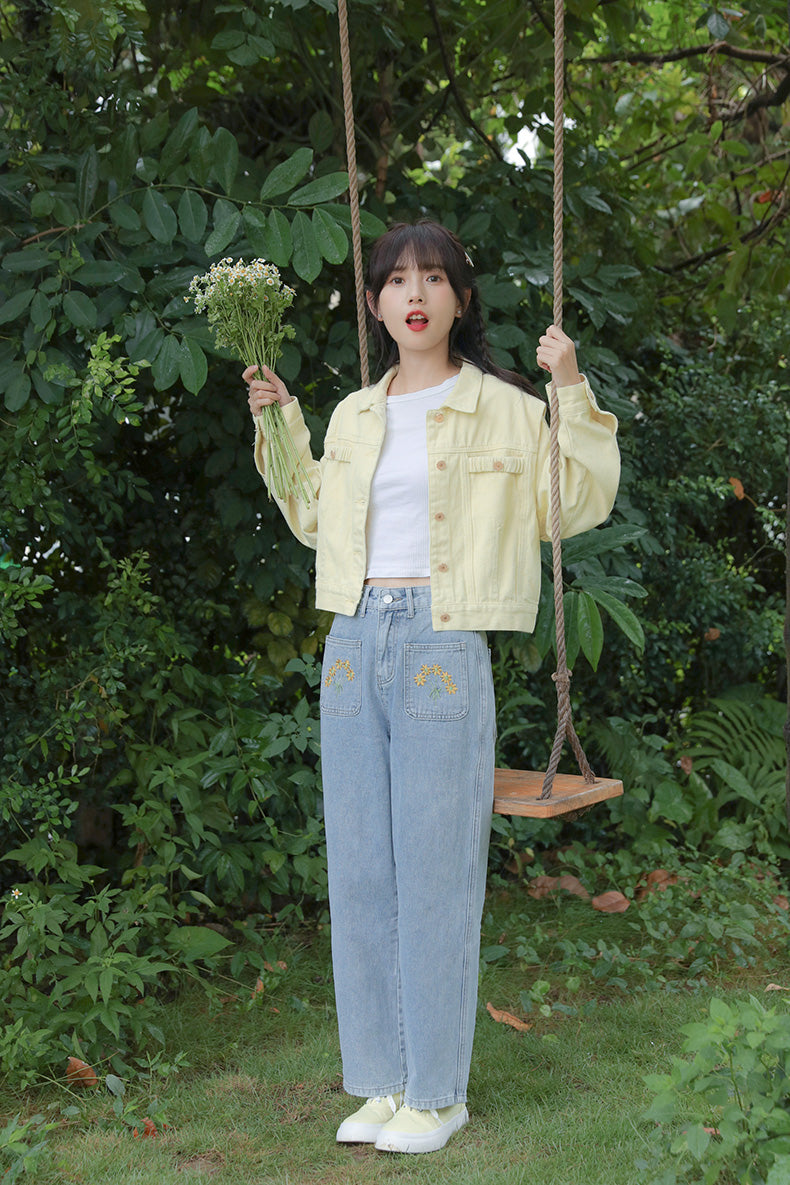 Sunny Days Denim Jacket (Yellow)