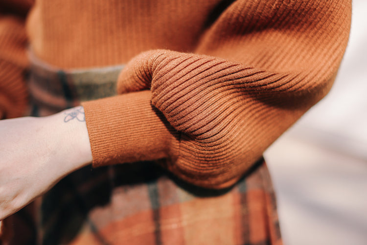 Pumpkin Spice Sweater & Skirt Set (Orange)