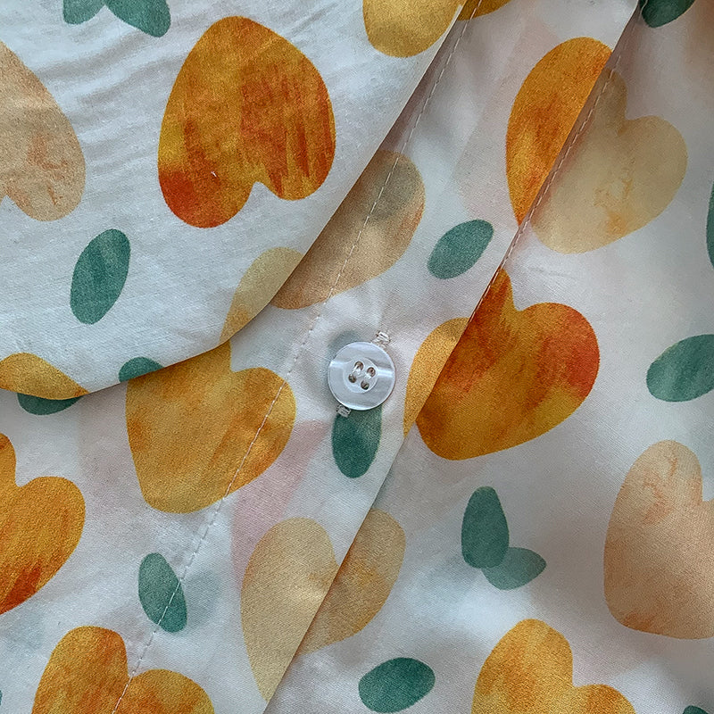 Painted Hearts Printed Blouse (2 Colors)