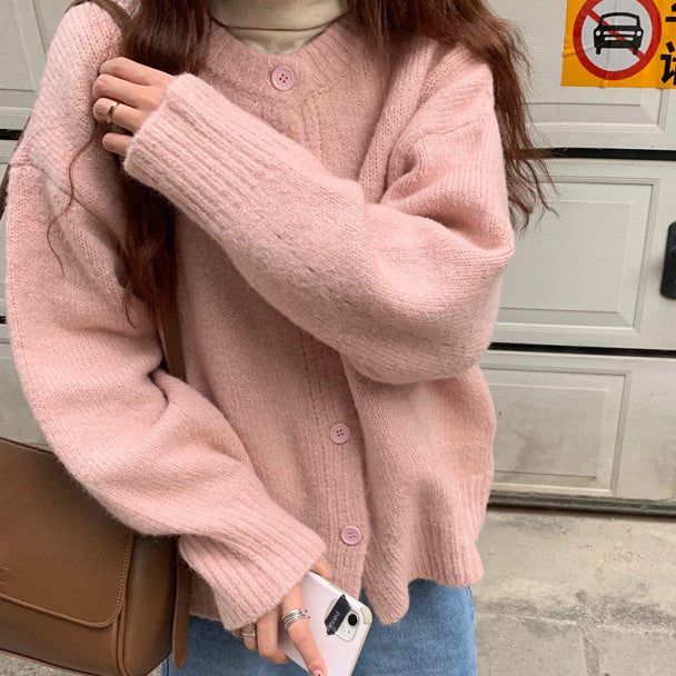 Pastel Round Neck Cardigan (4 Colors)