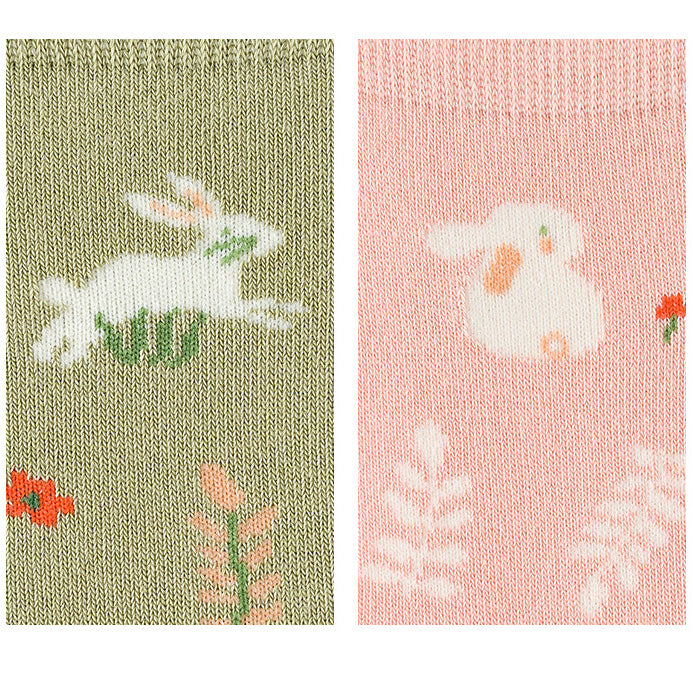 Spring Bunny Sock Set (Green/Pink)