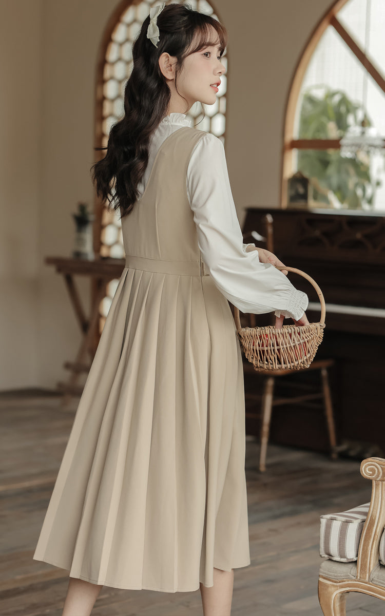 Journalist Midi Pinafore Set (2 Colors)