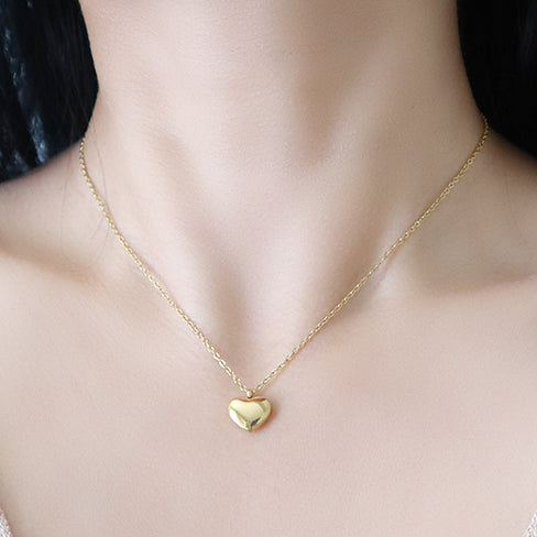 18K Gold Plated Heart Necklace (Gold)