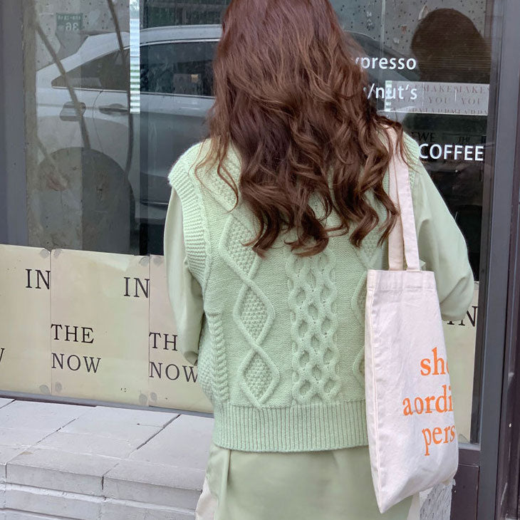 Candy Cable Knit Vest (4 Colors)