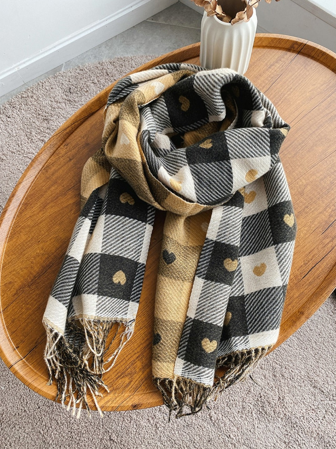 Heart Checkerboard Scarf (2 Colors)