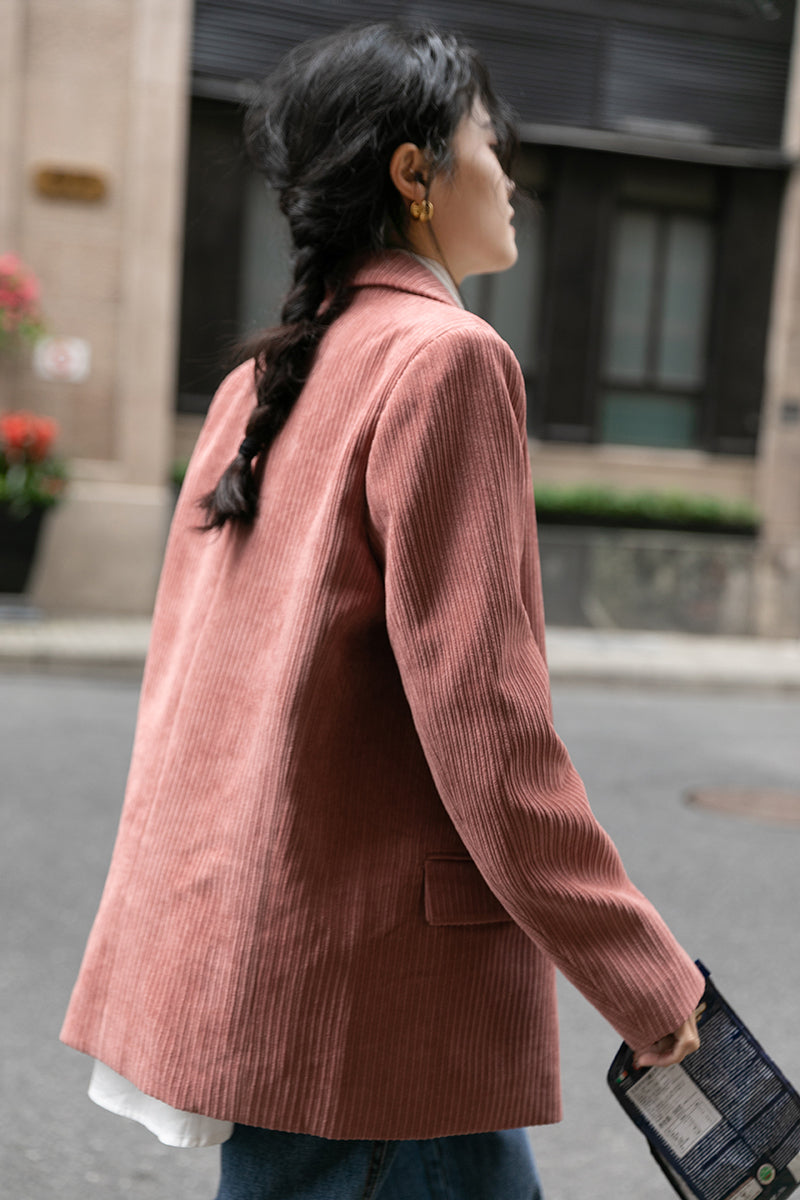 Corduroy Double Breasted Blazer Jacket (7 Colors)