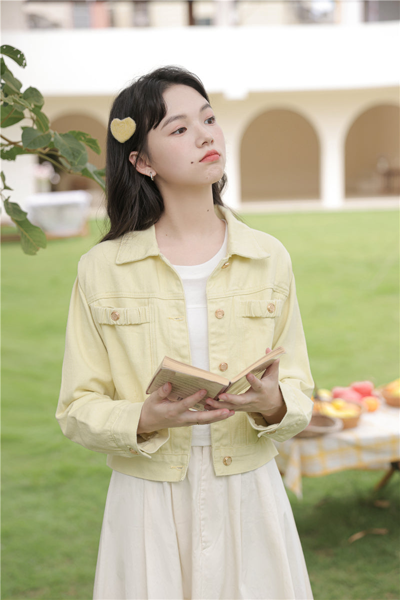Sunny Days Denim Jacket (Yellow)
