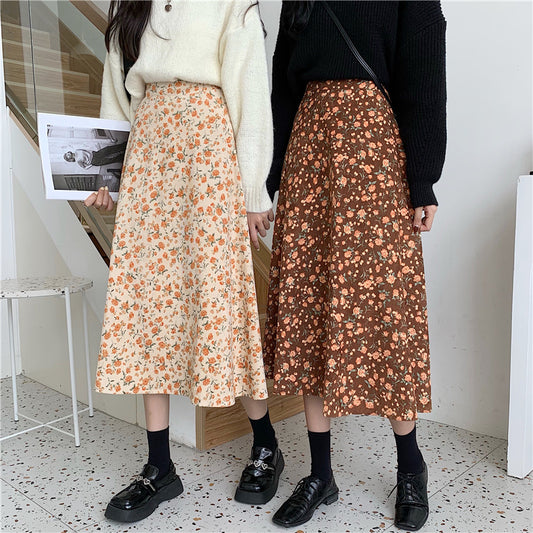 Fall Florals Midi Skirt (3 Colors)