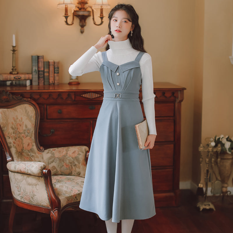 Corduroy Pearl Cami Midi Dress (2 Colors)