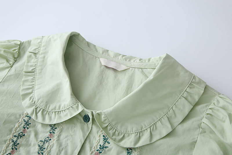 Flower Vines Embroidered Blouse (2 Colors)