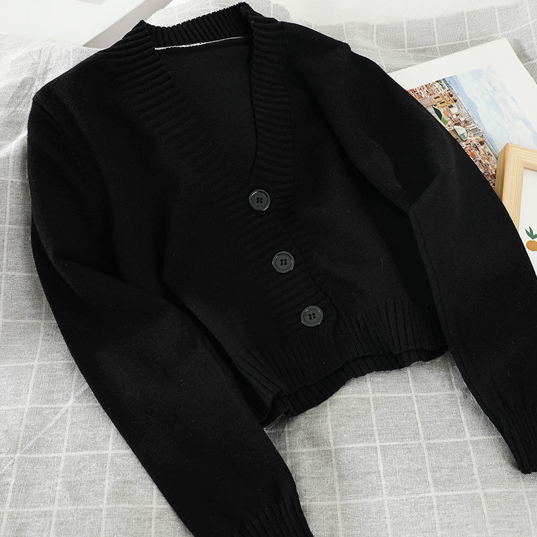 Basic Cropped Cardigan (8 Colors)