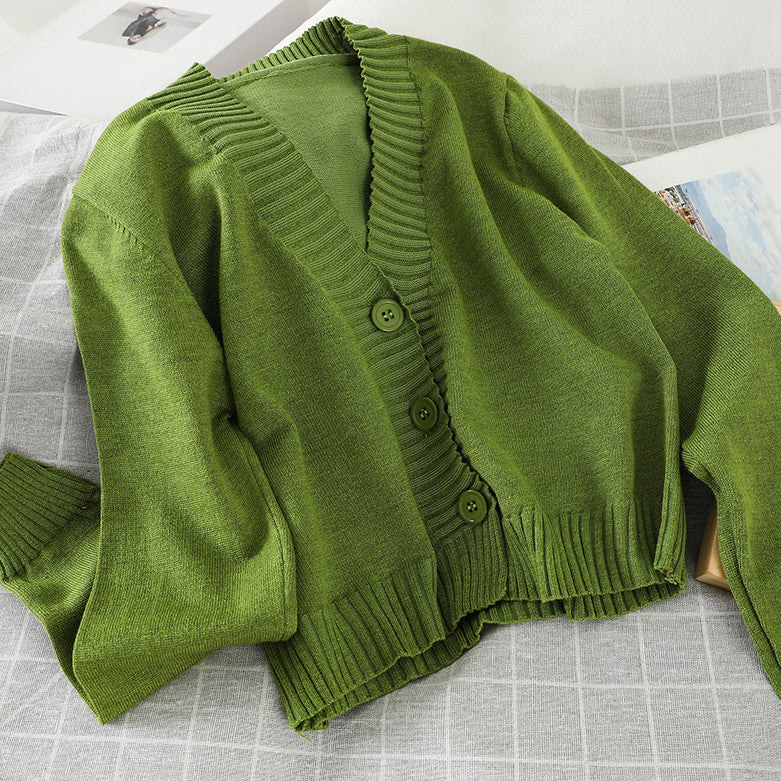Basic Cropped Cardigan (8 Colors)