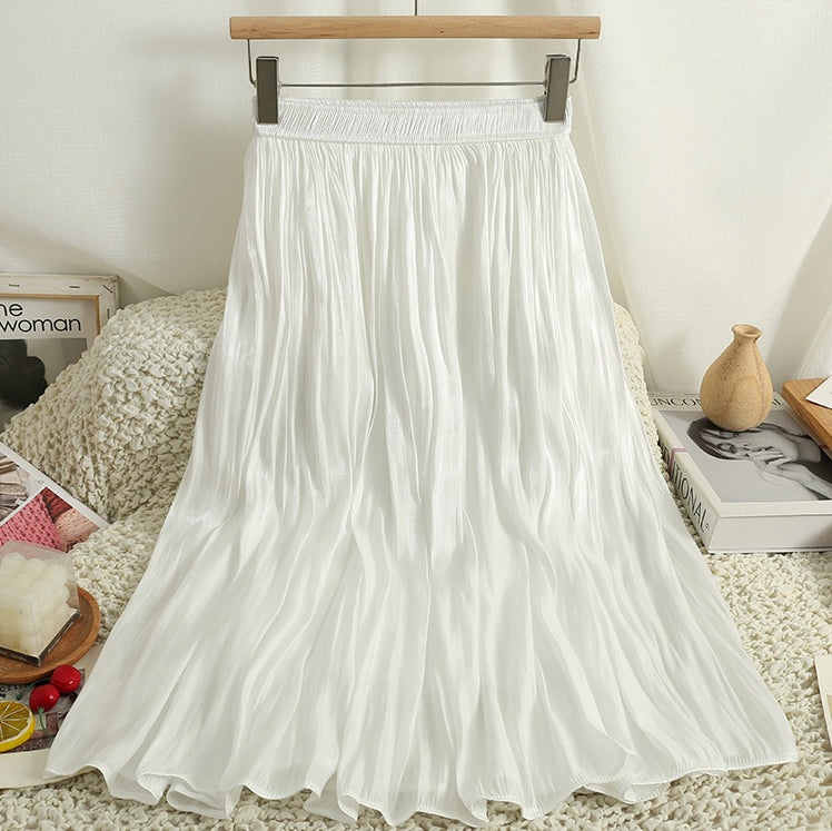 Satin Shine Midi Skirt (7 Colors)