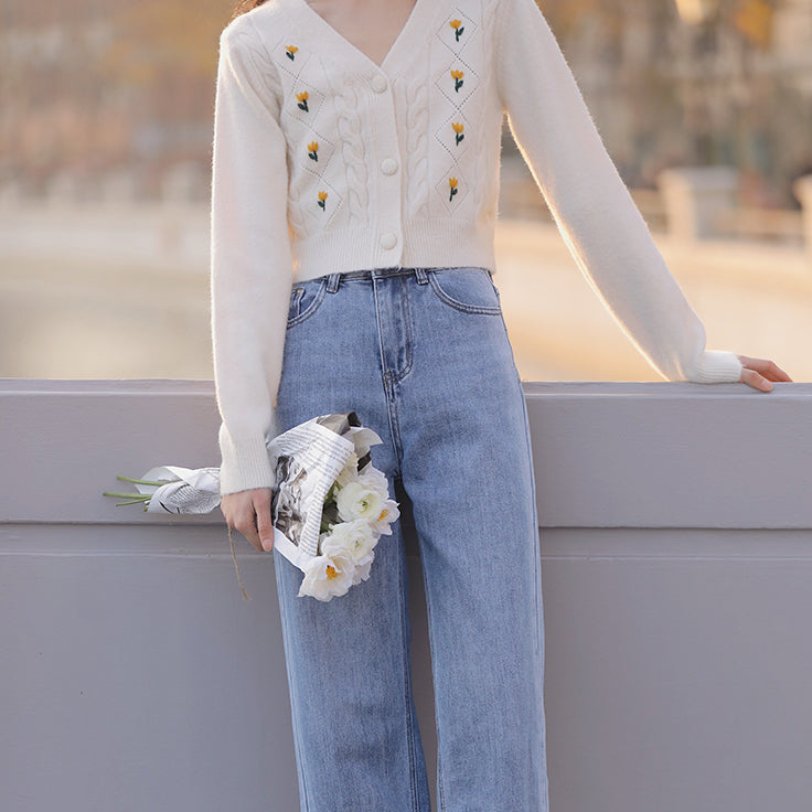 Little Tulip Cropped Cardigan (4 Colors)