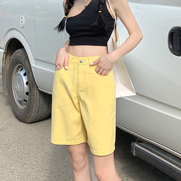 Rainbow Denim Bermuda Shorts (9 Colors)